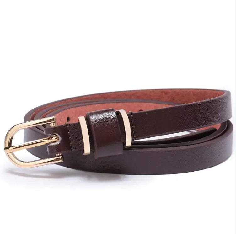 Ceinture pour femme en cuir, couleur unie, ornement de taille ou de hanches, ceinture léopard de 1.5cm de large, 10 tailles au choix