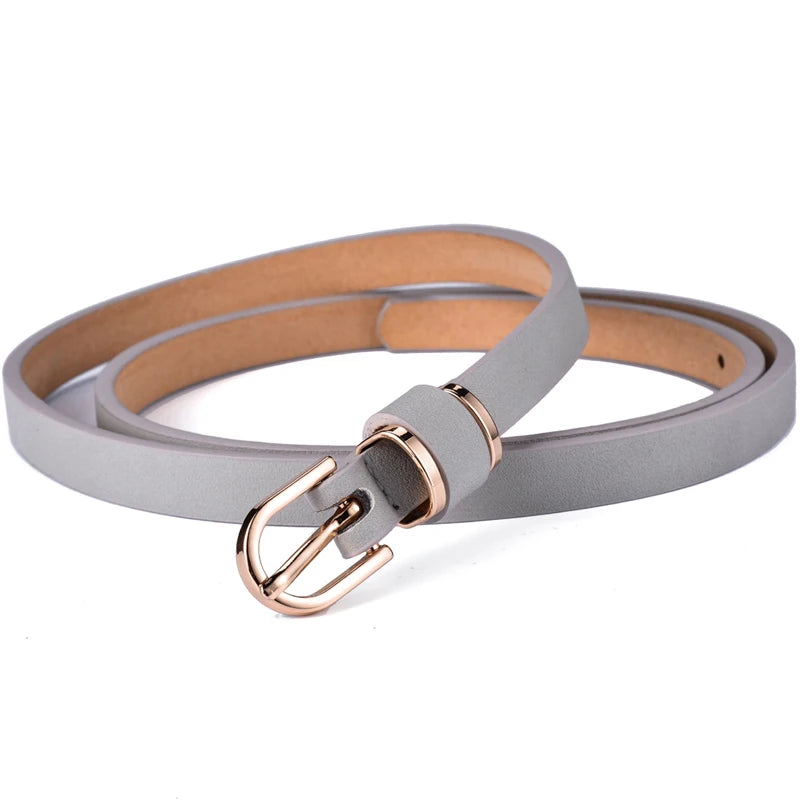 Ceinture pour femme en cuir, couleur unie, ornement de taille ou de hanches, ceinture léopard de 1.5cm de large, 10 tailles au choix