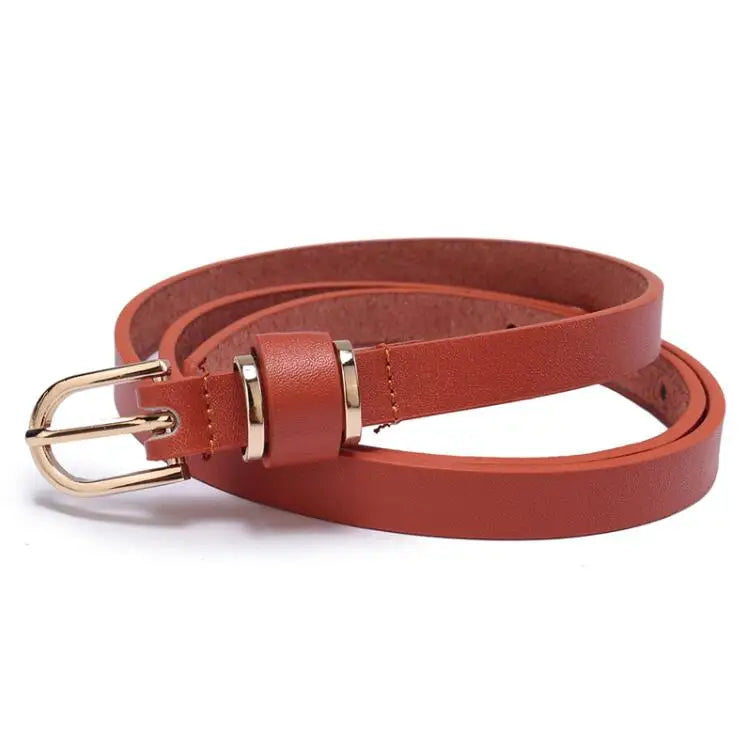 Ceinture pour femme en cuir, couleur unie, ornement de taille ou de hanches, ceinture léopard de 1.5cm de large, 10 tailles au choix