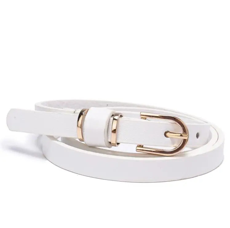 Ceinture pour femme en cuir, couleur unie, ornement de taille ou de hanches, ceinture léopard de 1.5cm de large, 10 tailles au choix