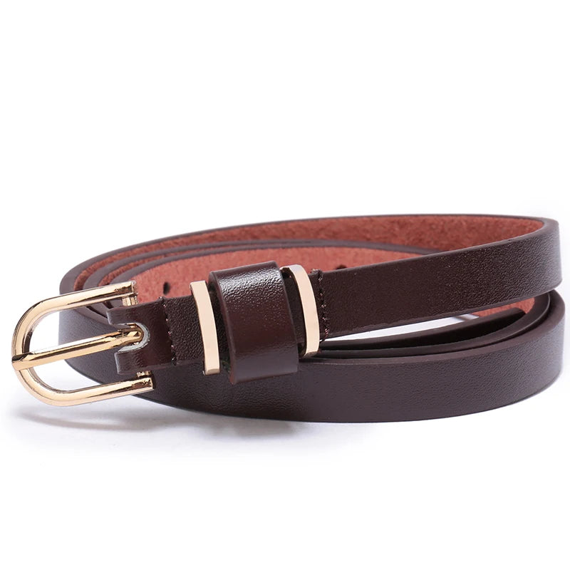 Ceinture pour femme en cuir, couleur unie, ornement de taille ou de hanches, ceinture léopard de 1.5cm de large, 10 tailles au choix