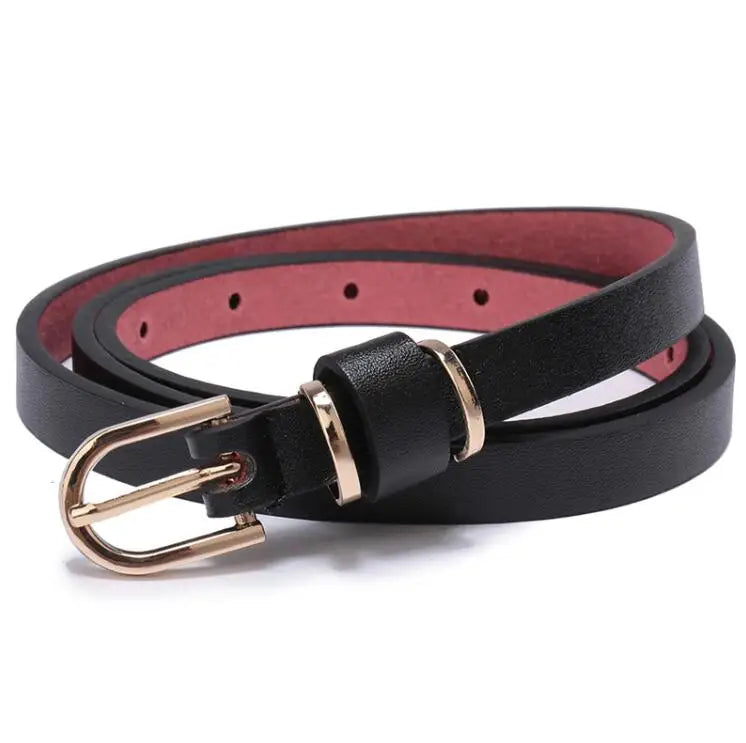 Ceinture pour femme en cuir, couleur unie, ornement de taille ou de hanches, ceinture léopard de 1.5cm de large, 10 tailles au choix
