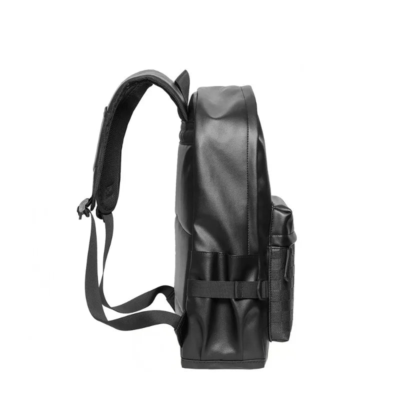 Sac à dos cuir homme – Élégance rayée, grande capacité et compartiment PC
