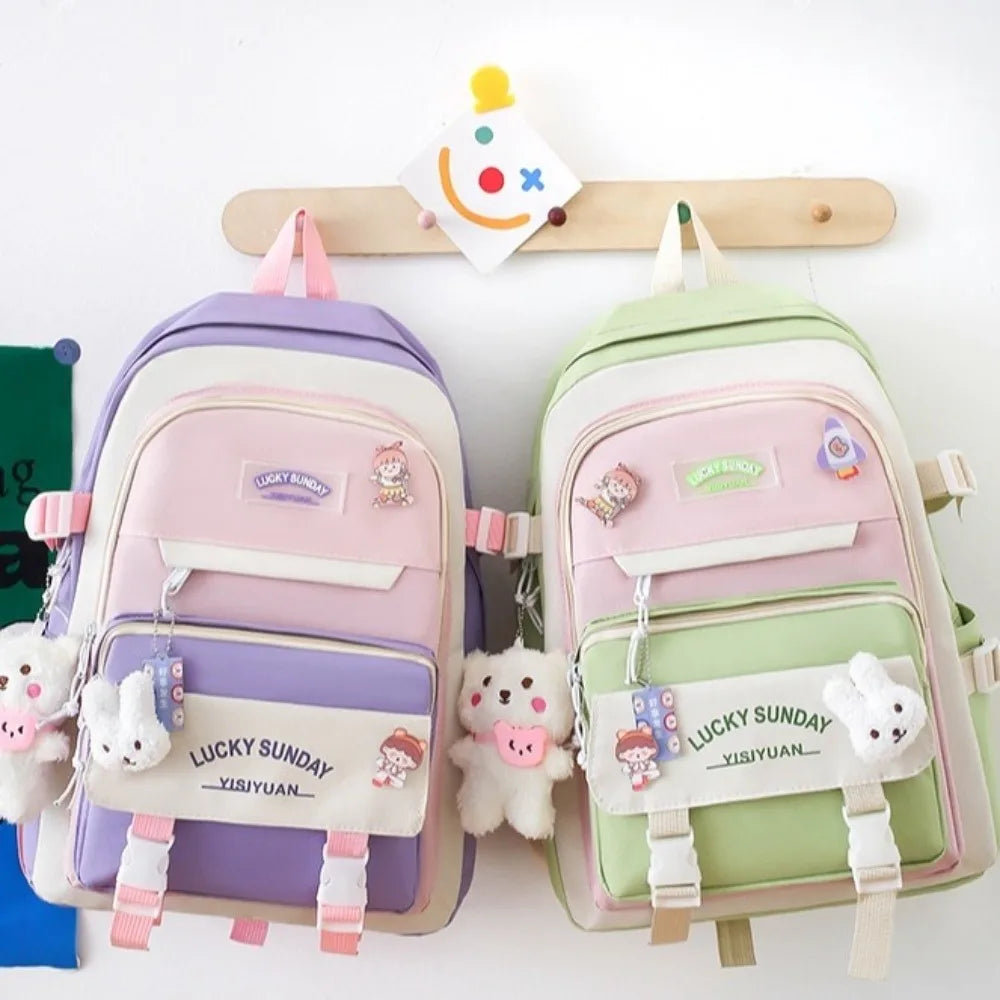 Cartable Enfant 5 Pièces – Ensemble Scolaire, Grande Capacité, Nylon Résistant