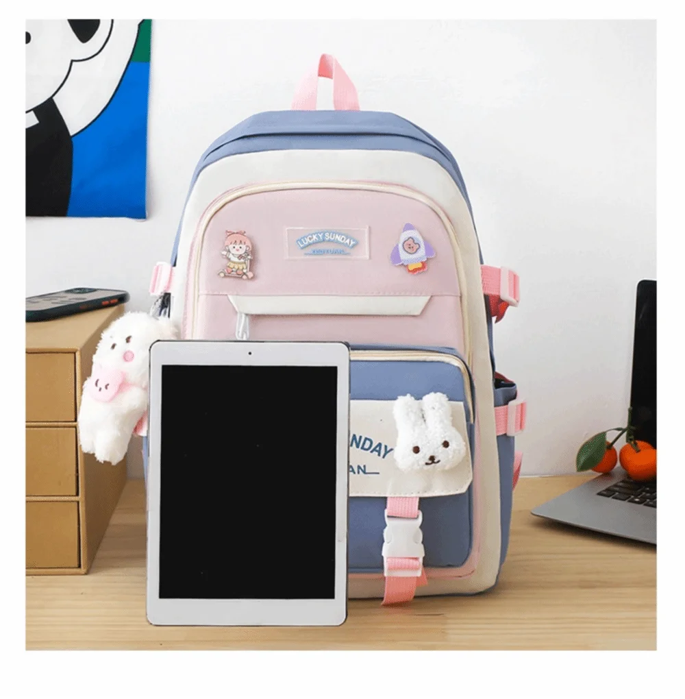 Cartable Enfant 5 Pièces – Ensemble Scolaire, Grande Capacité, Nylon Résistant