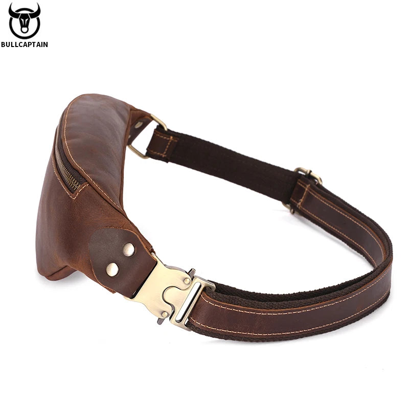 Sac banane en cuir Véritable pour Homme – Style Rétro BULLCAPTAIN