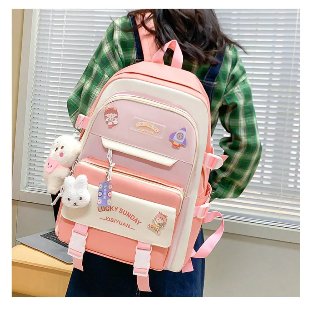 Cartable Enfant 5 Pièces – Ensemble Scolaire, Grande Capacité, Nylon Résistant