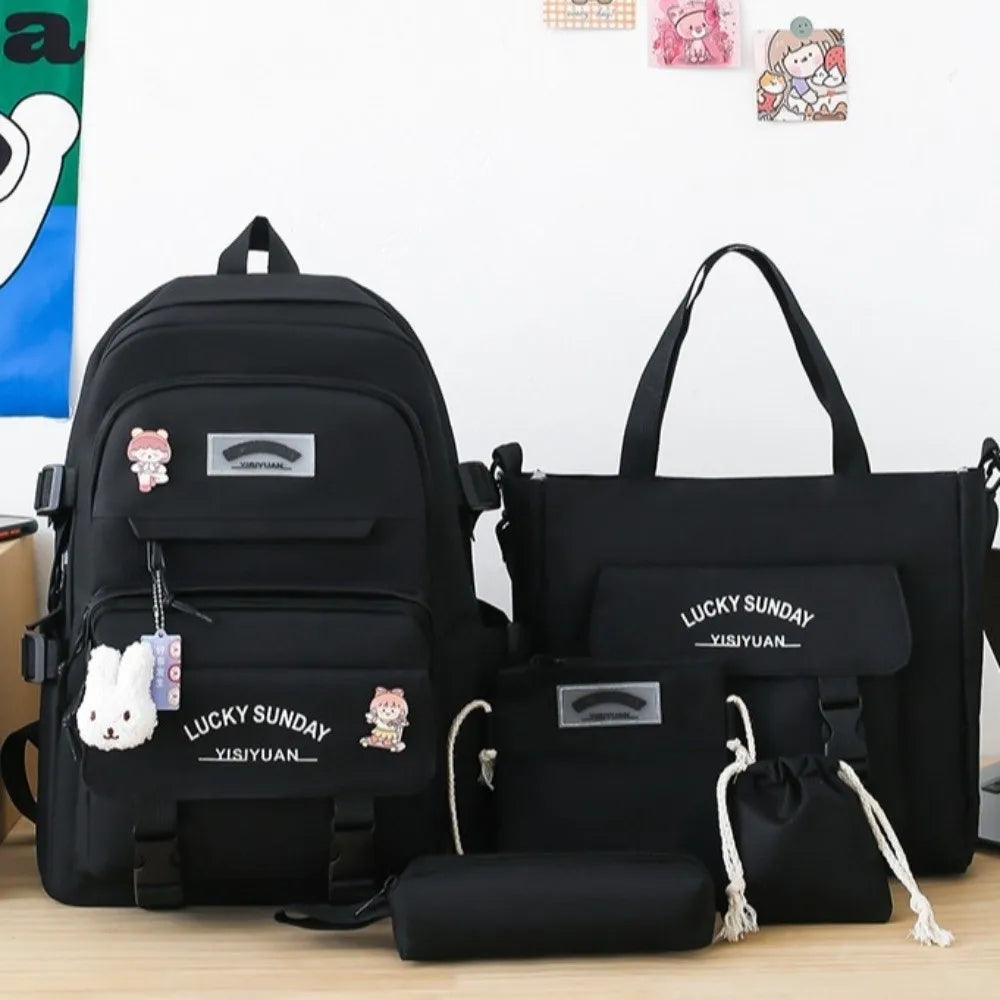 Cartable Enfant 5 Pièces – Ensemble Scolaire, Grande Capacité, Nylon Résistant