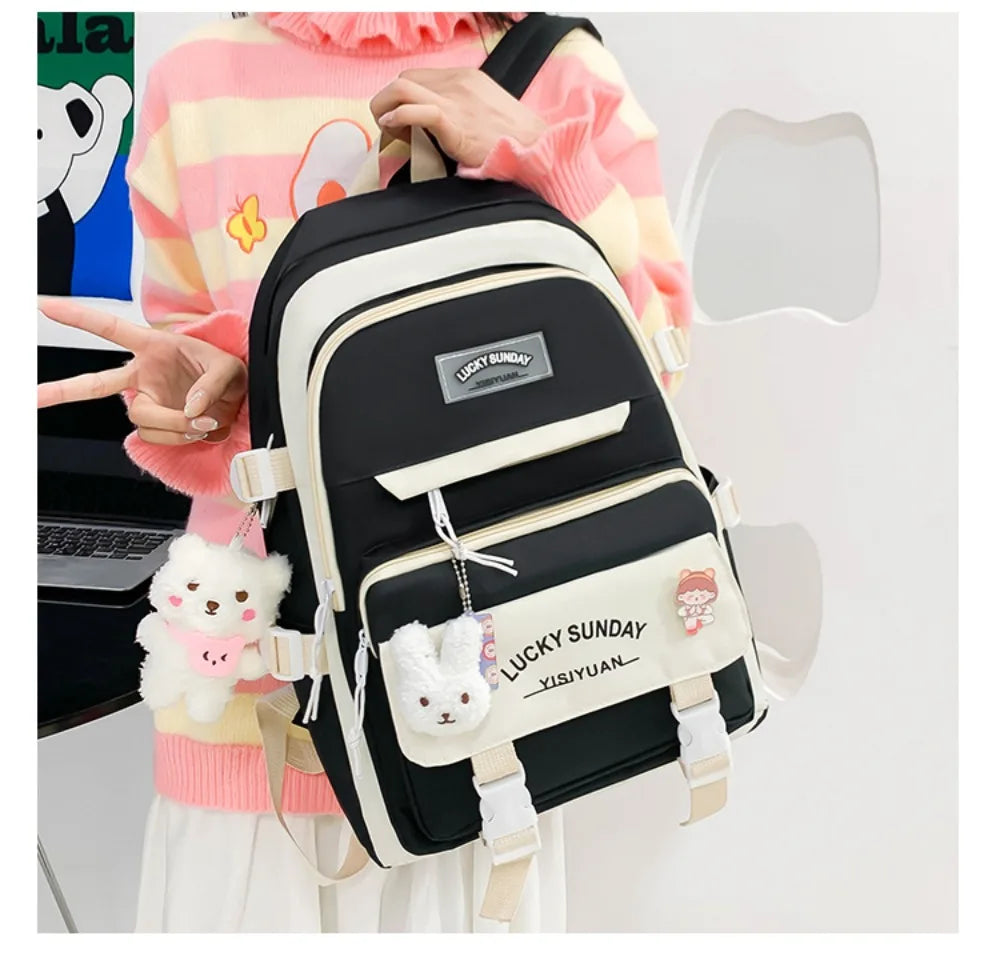 Cartable Enfant 5 Pièces – Ensemble Scolaire, Grande Capacité, Nylon Résistant