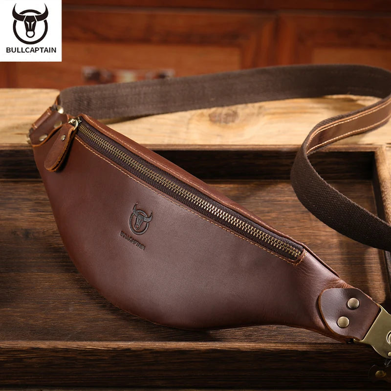 Sac banane en cuir Véritable pour Homme – Style Rétro BULLCAPTAIN