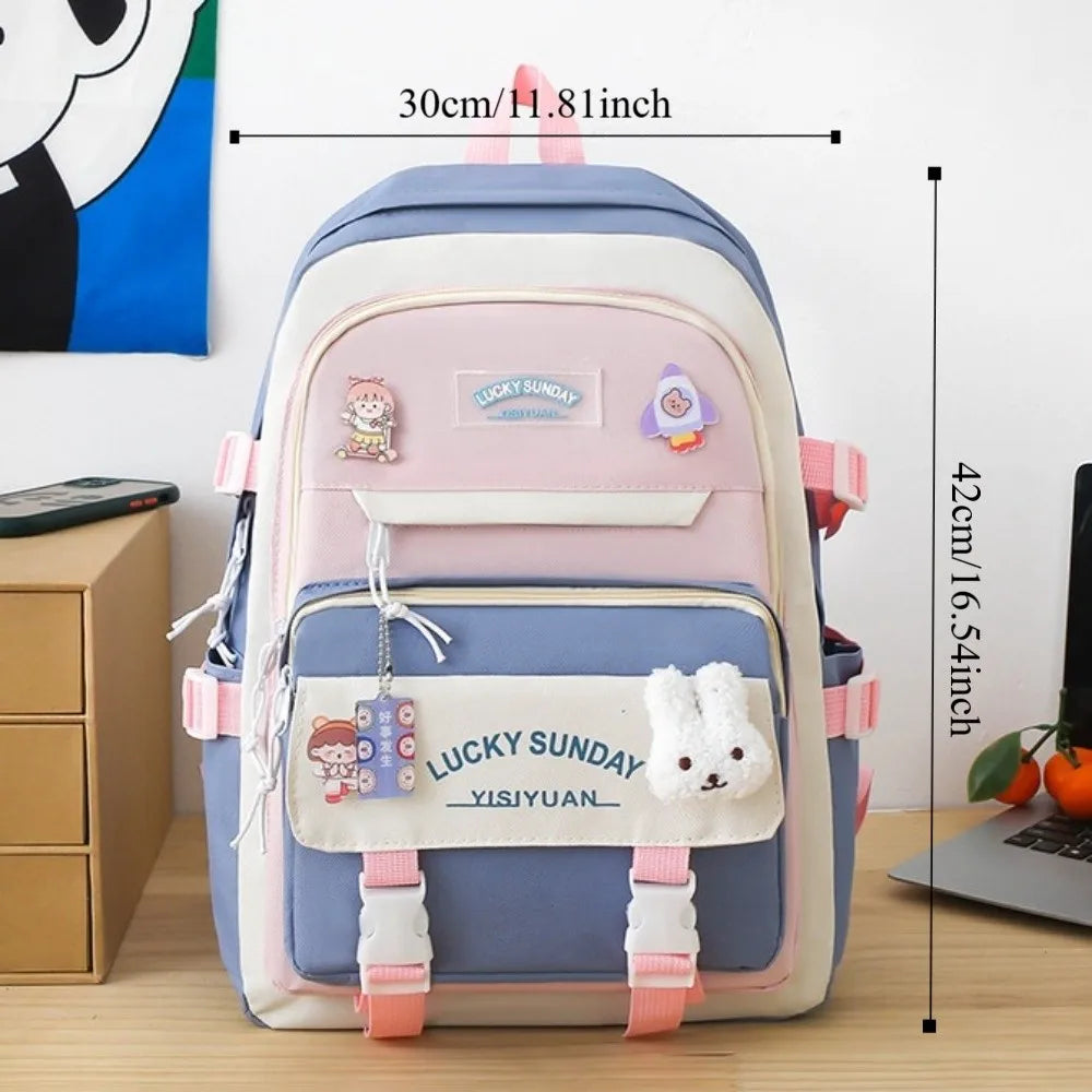 Cartable Enfant 5 Pièces – Ensemble Scolaire, Grande Capacité, Nylon Résistant