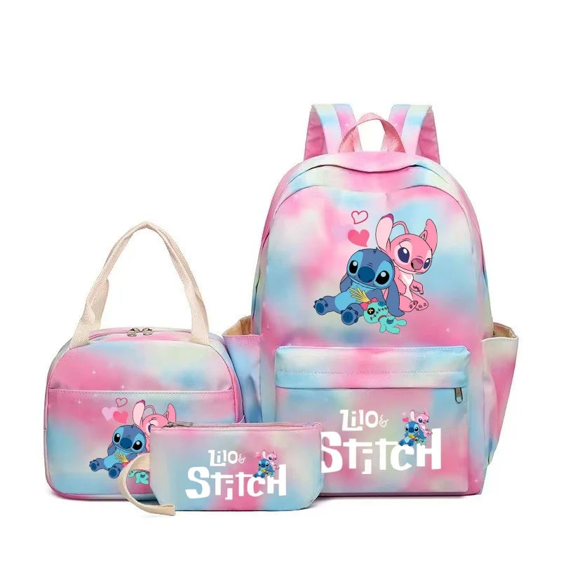 Sac à dos fille Stitch – Ensemble 3 pièces (cartable, sac repas, trousse)