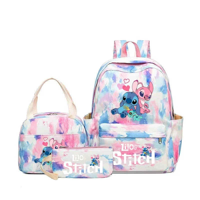 Sac à dos fille Stitch – Ensemble 3 pièces (cartable, sac repas, trousse)
