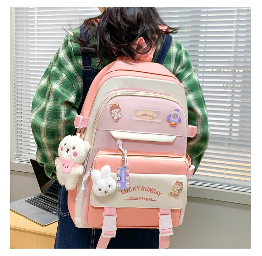 Cartable Enfant 5 Pièces – Ensemble Scolaire, Grande Capacité, Nylon Résistant