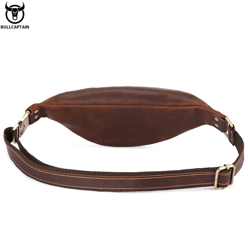 Sac banane en cuir Véritable pour Homme – Style Rétro BULLCAPTAIN