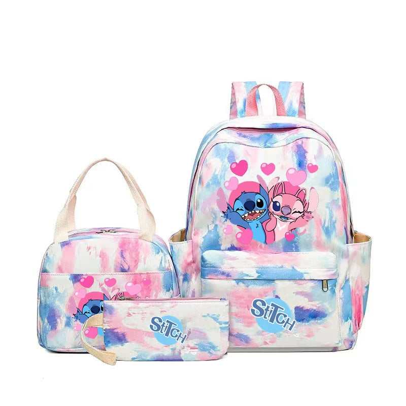 Sac à dos fille Stitch – Ensemble 3 pièces (cartable, sac repas, trousse)