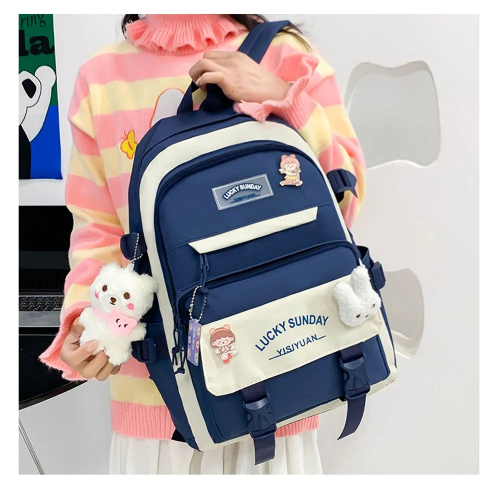 Cartable Enfant 5 Pièces – Ensemble Scolaire, Grande Capacité, Nylon Résistant
