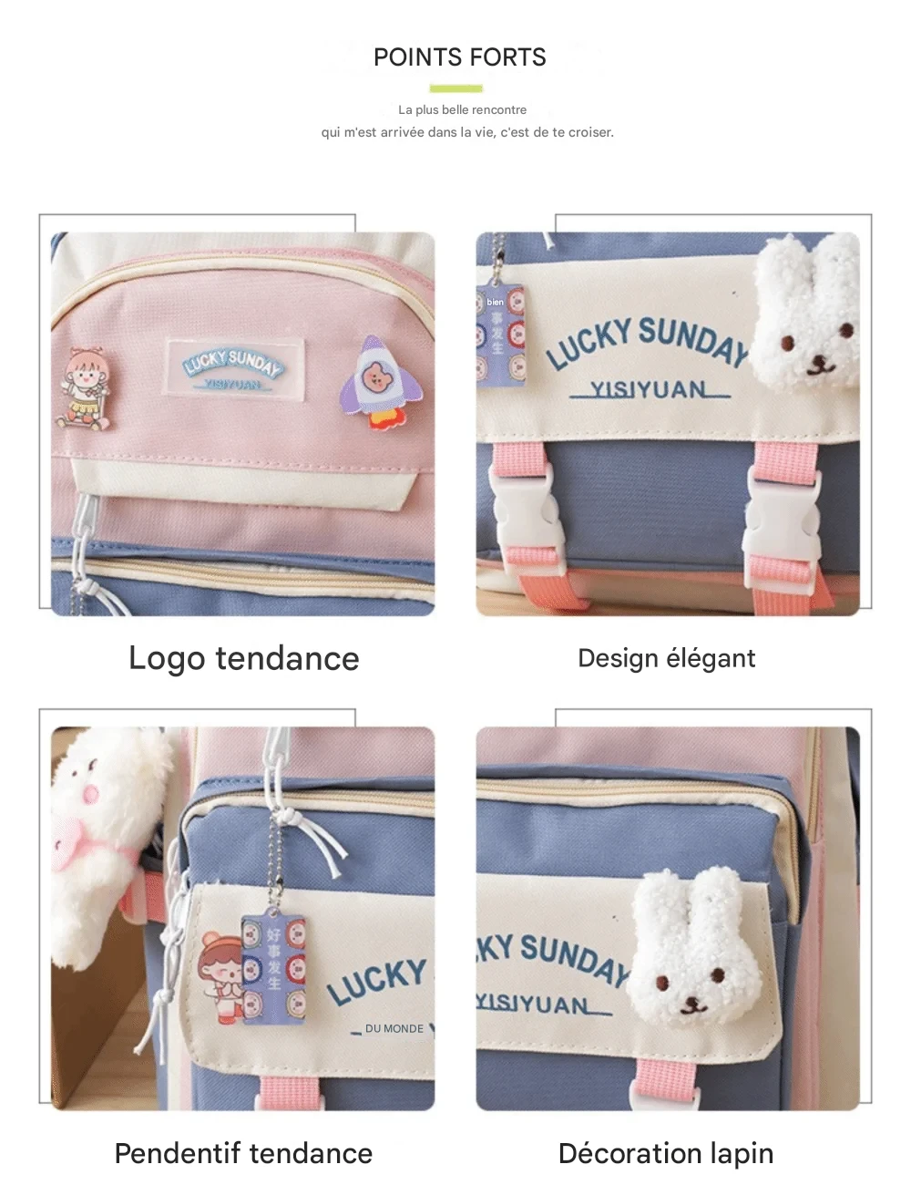 Cartable Enfant 5 Pièces – Ensemble Scolaire, Grande Capacité, Nylon Résistant