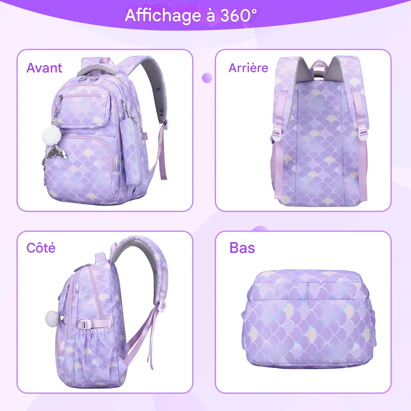 Sac à dos enfant – Ensemble 3 pièces imperméable