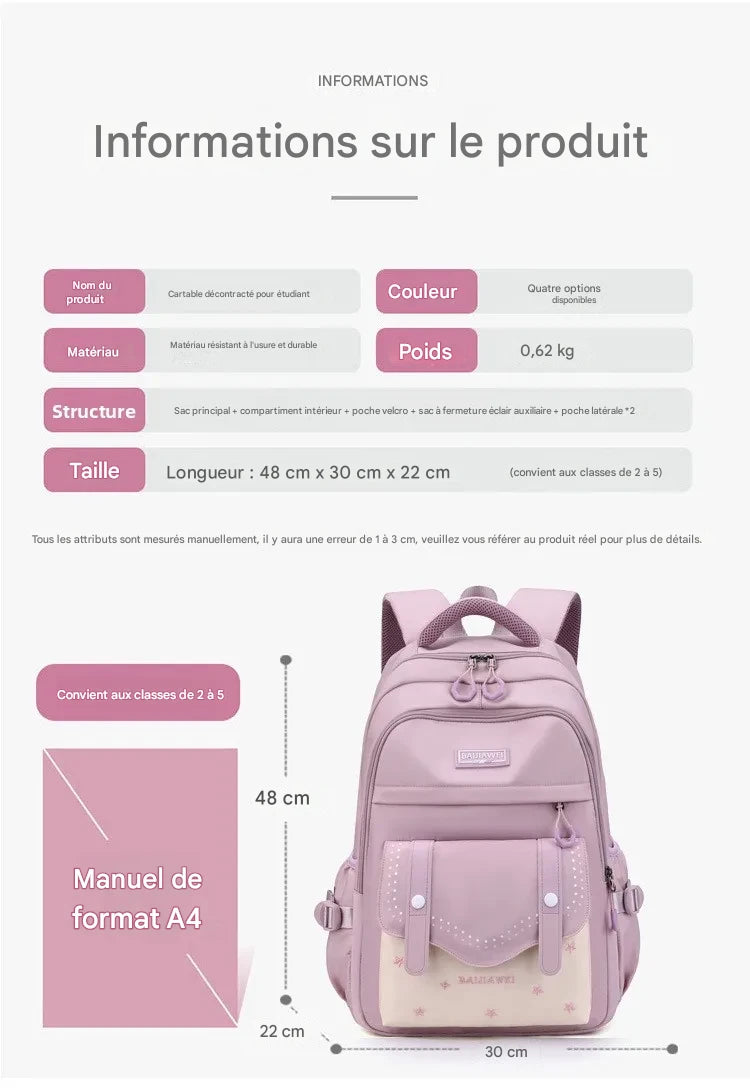 Sac à dos enfant – Léger, imperméable et stylé