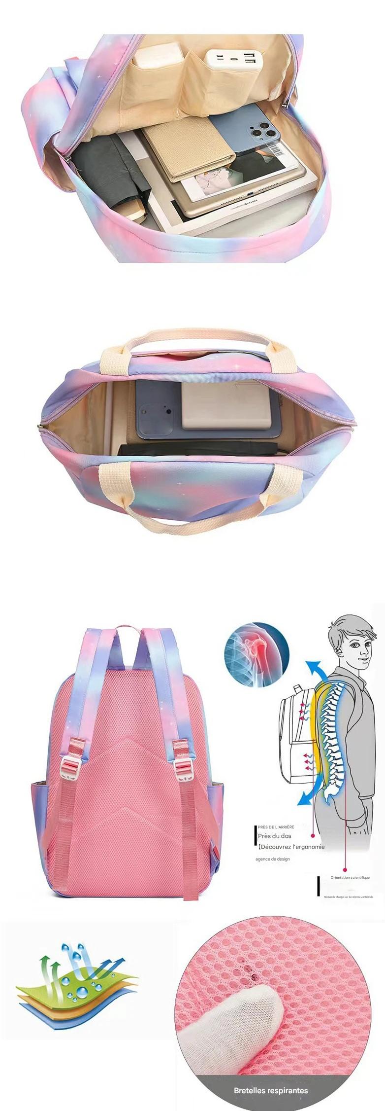 Sac à dos fille Stitch – Ensemble 3 pièces (cartable, sac repas, trousse)